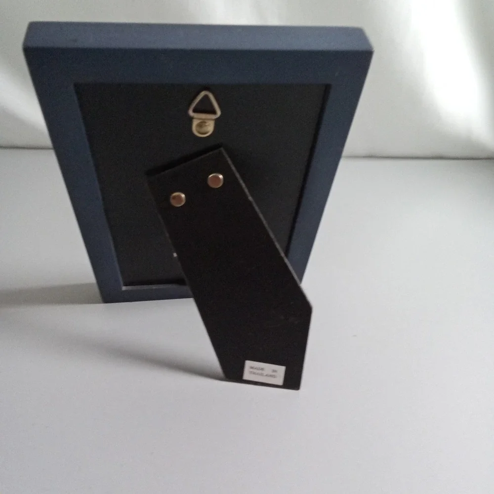 Navy Blue Wood Deep Profile Picture Frame 3.5 x 4.5 Tabletop Wall Mount